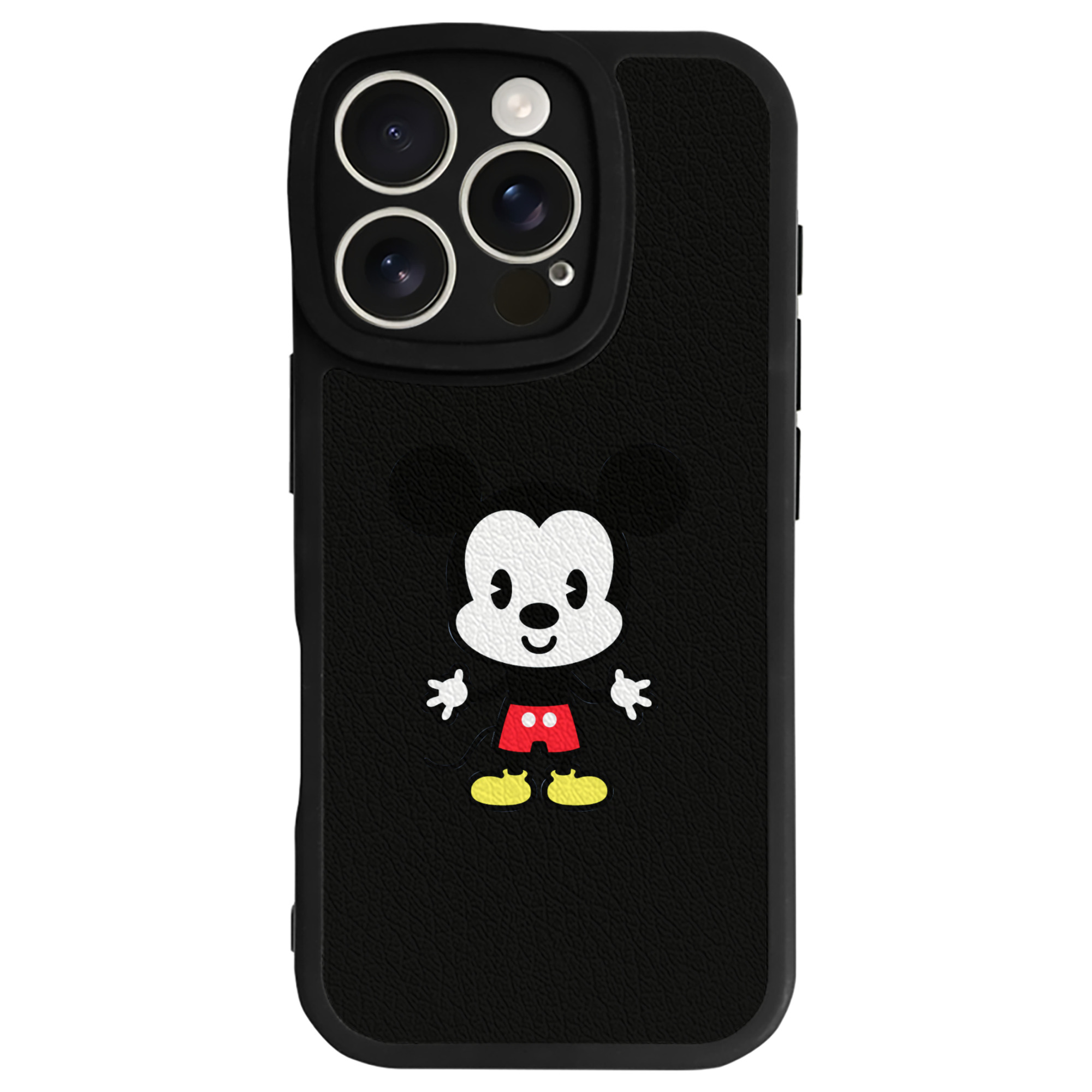 （画像用） ミッキーマウス Mickey Mouse 【iPhone 16シリーズ対応】シリコンスマホケース（レザー調） 材質：シリコン
